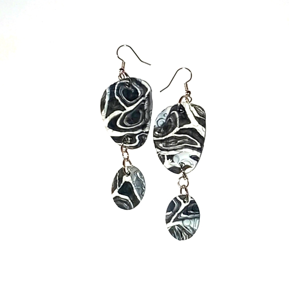 Clay earrings-Mosaic Aztec-3